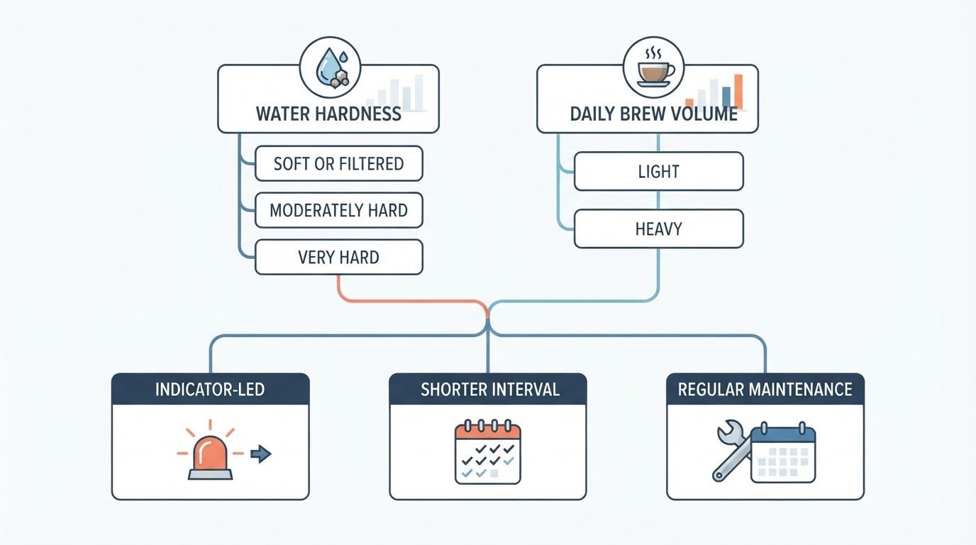 Workflow diagram for keurig descaling solution.