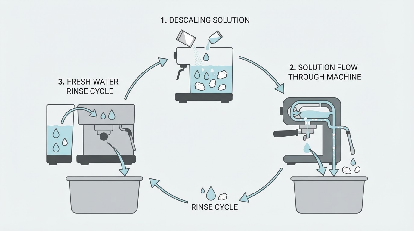 How to Descale an Espresso Machine: Step-by-Step Cycle, Rinsing, and Troubleshooting